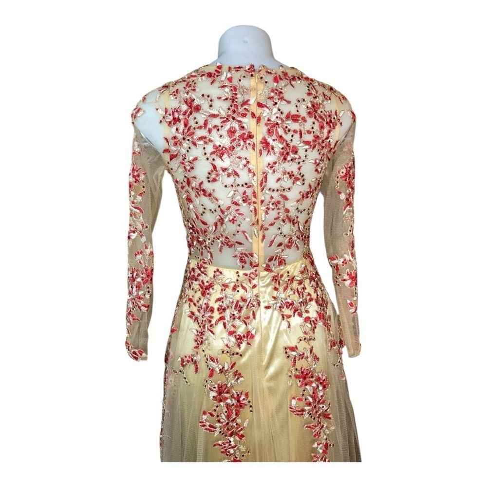 MEIER Women’s Illusion Long Sleeve Embroidery Prom/Formal Dress – Size 8 NWT - Picture 4 of 16